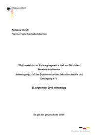 Wettbewerb in der Entsorgungswirtschaft - Rede von Andreas Mundt