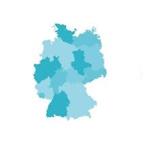 Deutschlandkarte, in der die Bundesländer eingezeichnet sind